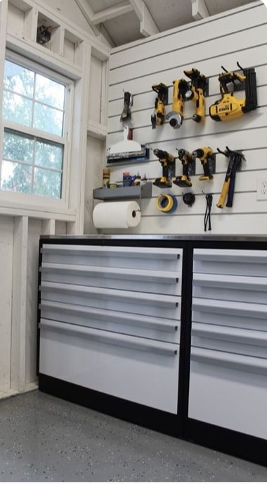 Sheds Ideas Backyard, Garage Storage Inspiration, Storage Shed Organization, Garage Workshop Organization, Garage Renovation, Shed Organization, Garage Storage Shelves, Garage Organization Diy, Storage Inspiration