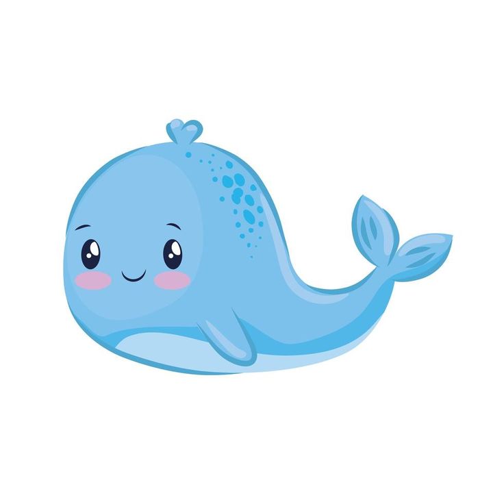 a cute blue whale with big eyes