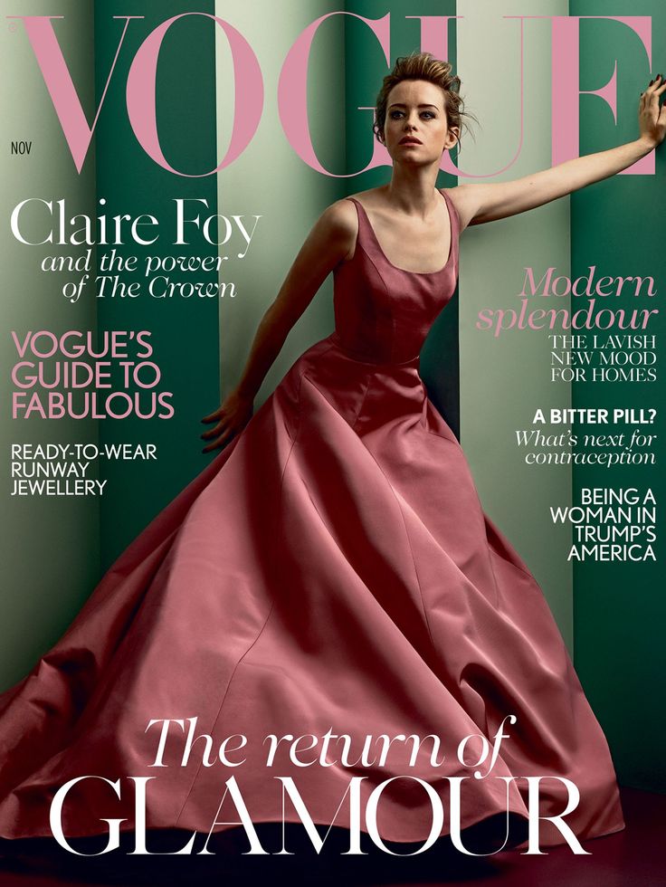 a magazine cover with a woman in a pink dress on it's front page