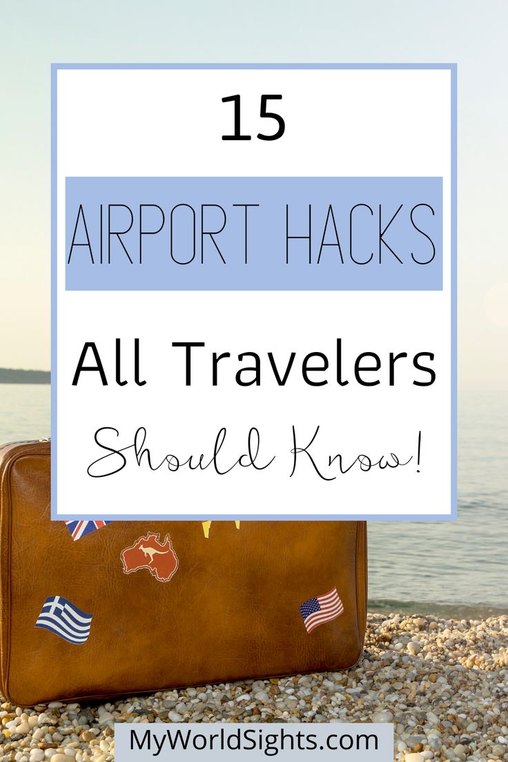 an old suitcase sitting on the beach with text overlay that reads 15 airport hacks all travelers should know