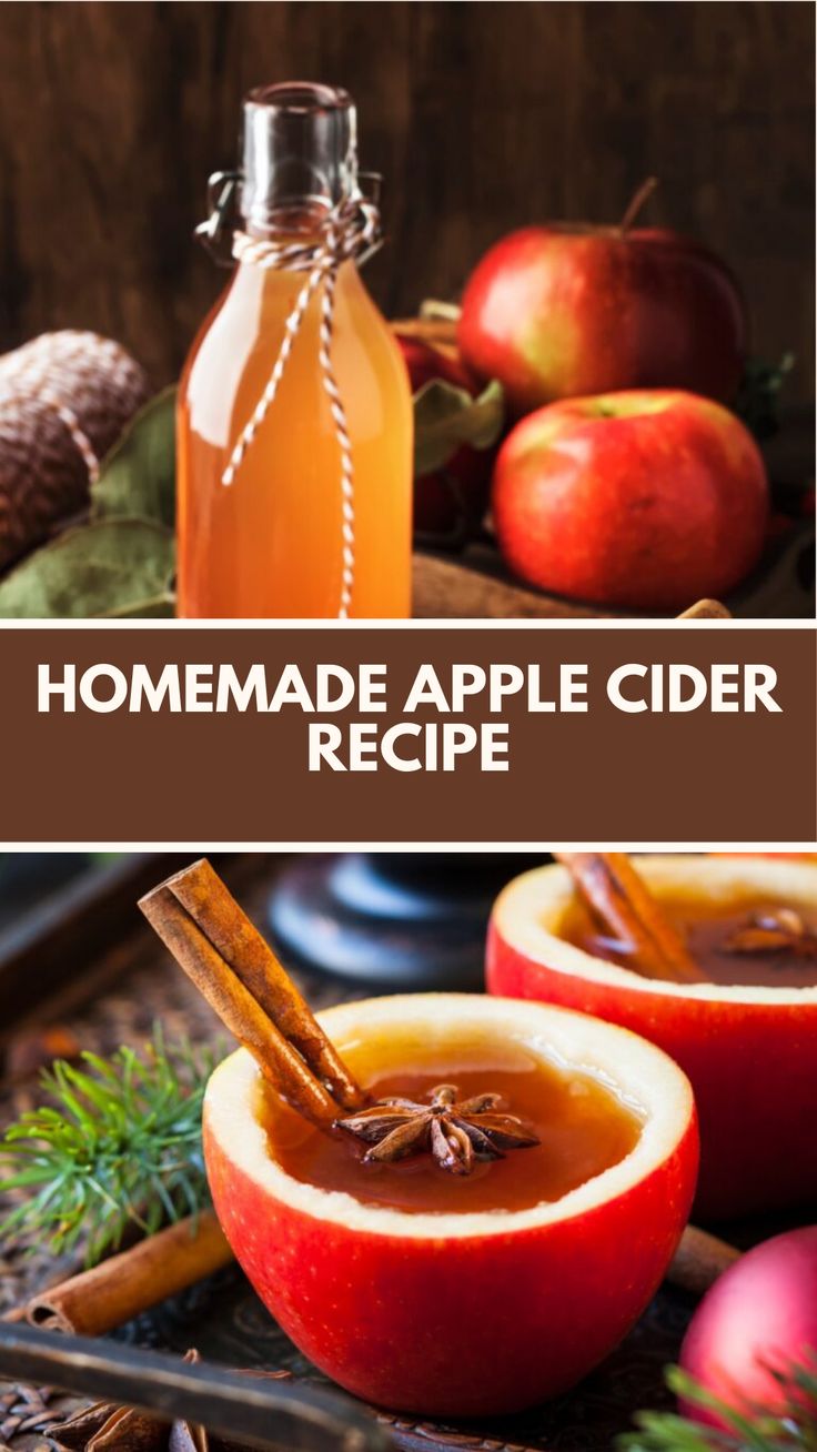 homemade apple cider recipe with apples and cinnamon