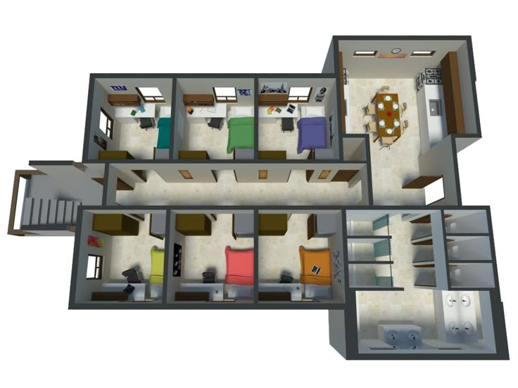 the floor plan of a three bedroom apartment