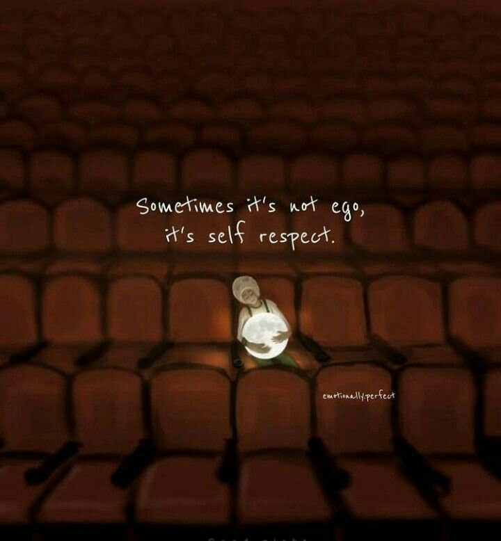 someone is not go it's self respect quote on the floor in an auditorium