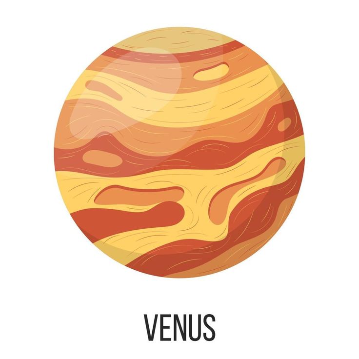 an image of the planets venus and earth in flat style with text on white background