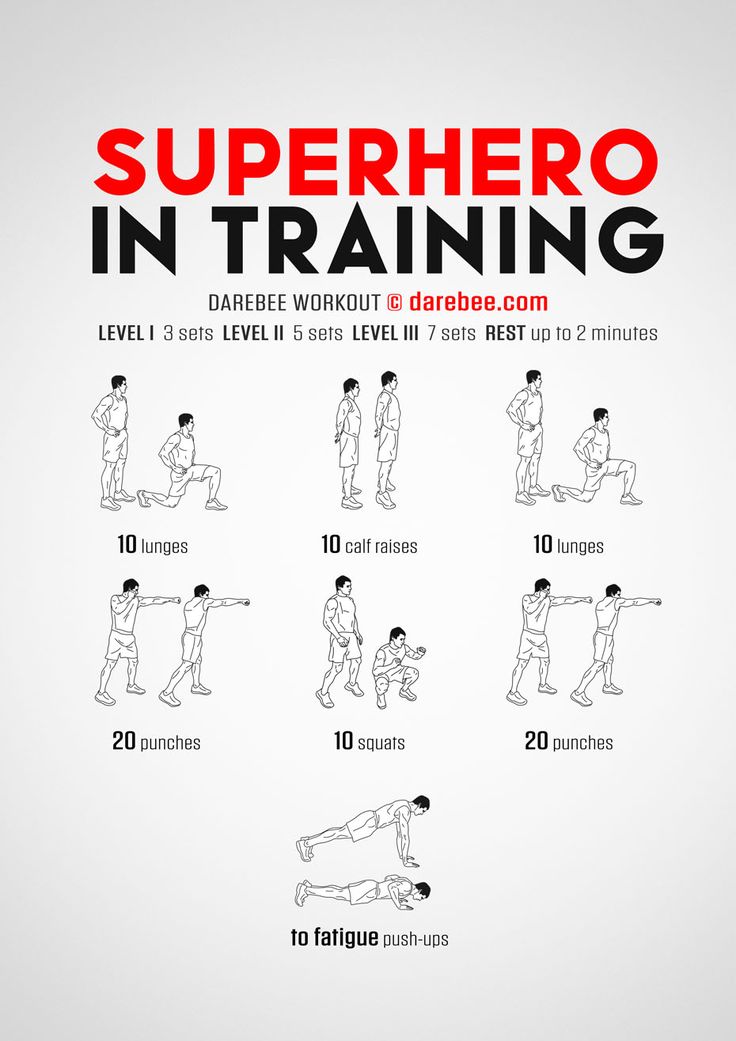 the poster shows how to do an exercise with dumbbells and squats for super hero in training