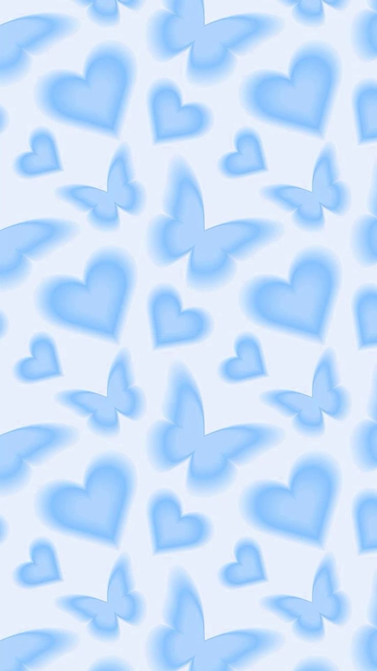 blue hearts on a white background