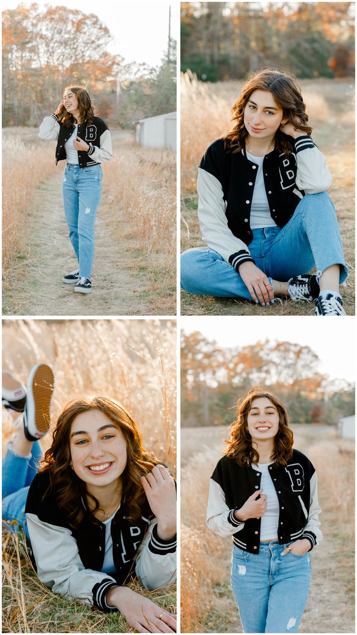 a woman sitting on the ground posing for pictures