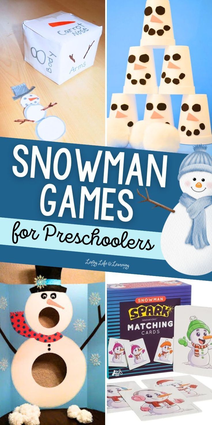 snowman games for preschoolers to play in the winter with their friends and family