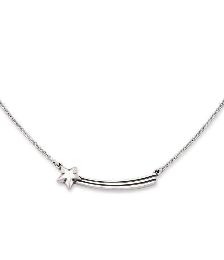 From James Avery&#x2C; this necklace features: Inspired by a shooting star&#x2C; the Stargazer Necklace in sterling silver features a smooth star with trailing lines&#x2C; resulting in a smile bar shape. Engrave the back of the bar with initials or a significant date to really personalize. The necklace is adjustable so you can wear it to the length you like. Makes an excellent graduation or birthday gift to remind others to keep shooting for the stars in life&# Shooting Star Necklace, Short Pendant Necklace, James Avery, Shooting Star, Accessories Jewelry Necklace, Shooting Stars, Star Necklace, The Bar, Birthday Gift