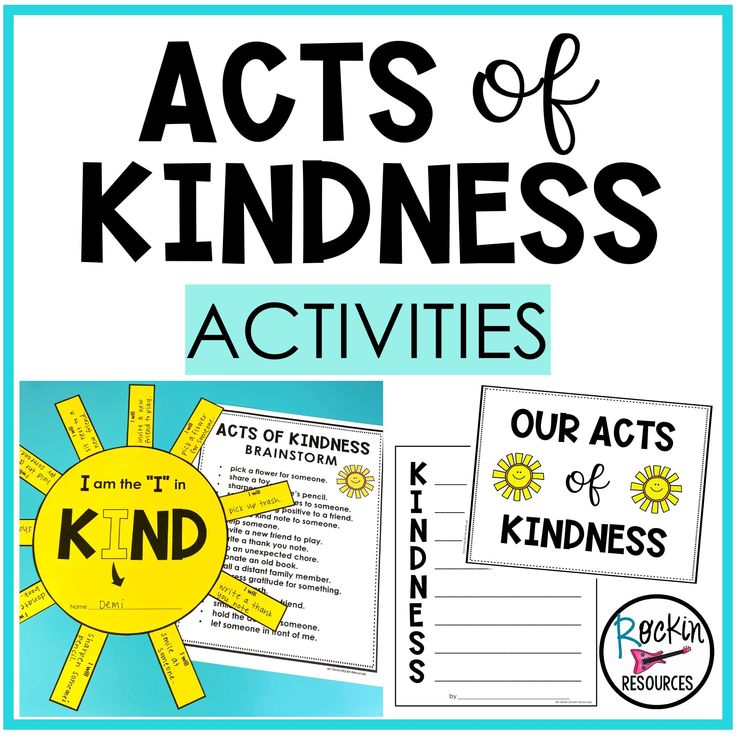 the acts of kindness activities for kids to do with their friends and family, including an activity