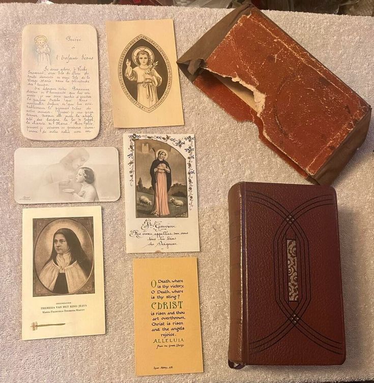 Pictured are lovely holy cards from the 30's and 40's that were in the book. Book looks great with minimal wear, protected by the original sleeve which is abused. Traditional Catholicism, Catholic Books, Book Book, Spirituality Books, Catholic Faith, Favorite Books, Music Book, Spirituality, Purses And Bags