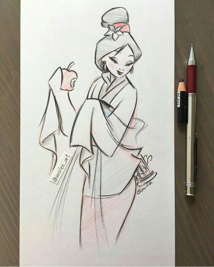 a drawing of a woman in a kimono