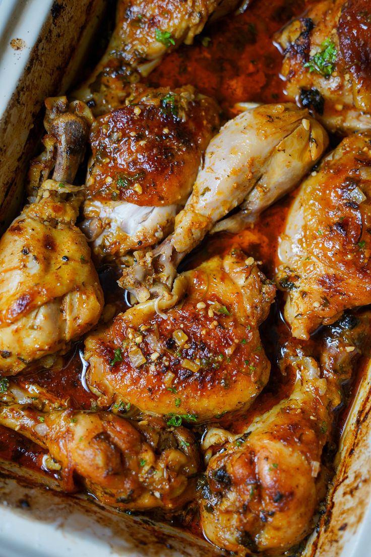 the chicken is cooked and ready to be served in the oven or casserole