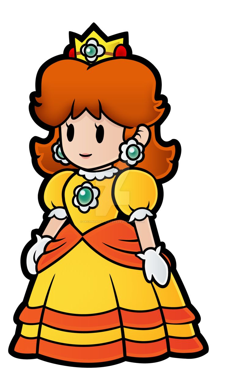 an orange haired girl in a yellow dress with a tiara on her head and red hair