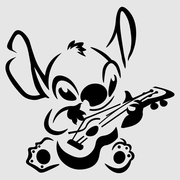 a cartoon character playing the guitar with his eyes closed and mouth wide open, in black and white