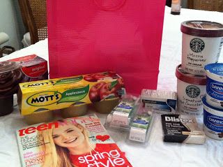 a table topped with ice cream and other items