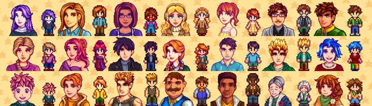 an image of many people with different hair colors and hairstyles in the style of video games