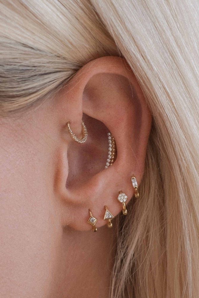 Gold & Silver Earrings for Sale online USA | Adornmonde Earring Combos, Earring Stacks, Piercing Care, Unique Ear Piercings, Ear Peircings, Best Christmas Songs, Pretty Ear Piercings, Rave Accessories, Piercing Inspo