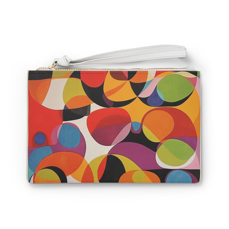 Designed with a loop handle to quickly free your hands, this custom clutch bag is made for the fashionista on the go. It can hold everyday essentials such as a phone, wallet, and keys. It features a zip fastening and a fully lined internal pocket. It is made of vegan leather in the Saffiano pattern finish that was invented by Prada.\n.: Material: 100% PU faux leather \n.: One size: 9.5" x 6.6" (24 x 17 cm)\n.: Wrist strap\n.: Saffiano pattern finish\n.: Two compartments - small pocket inside\n.: Black lining\n.: Assembled in the USA from globally sourced parts Modern Rectangular Pouch For On-the-go, Modern Pouch With Cell Phone Pocket For On-the-go, Trendy Travel Clutch Wallet, Modern Mobile Phone Pouch For On-the-go, Trendy Handheld Wallets With Removable Pouch, Trendy Handheld Wallet With Removable Pouch, Trendy Clutch Wallet For Everyday Use, Modern Handheld Clutch With Removable Pouch, Modern Rectangular Clutch For Daily Use