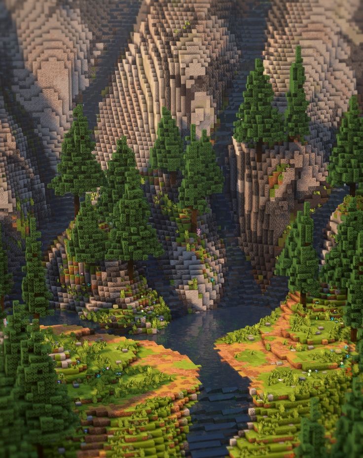 an image of a mountain landscape made out of legos