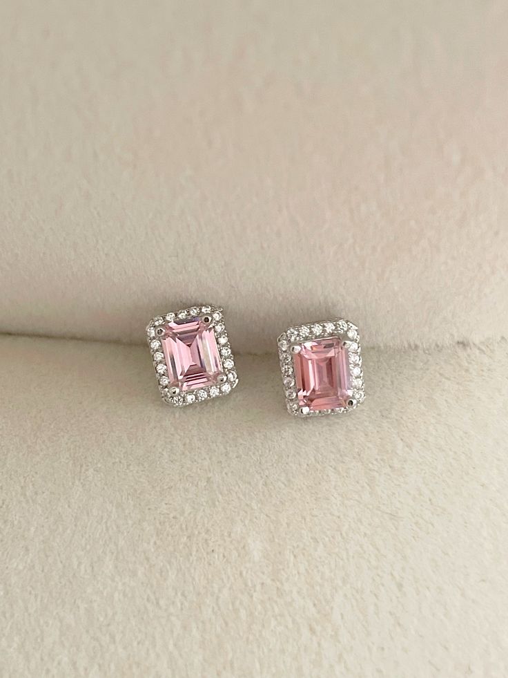 • gold plated • pink zircon • studs earrings Pink Diamond Earrings Studs, Pink Silver Jewelry, Pink Diamond Earrings, Pink Zircon, Studs Earrings, Pink Earrings, Pink Diamond, Diamond Earrings Studs, Dream Wardrobe