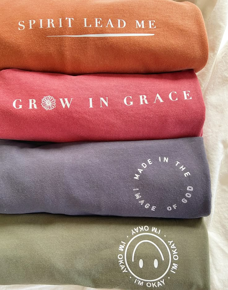 Jesus Clothes, Grace Christian, Christian Shirts Designs, Spirit Lead Me, Grow In Grace, Comfort Colors Tshirt, Christian Tees, Christian Shirt, Christian Clothing