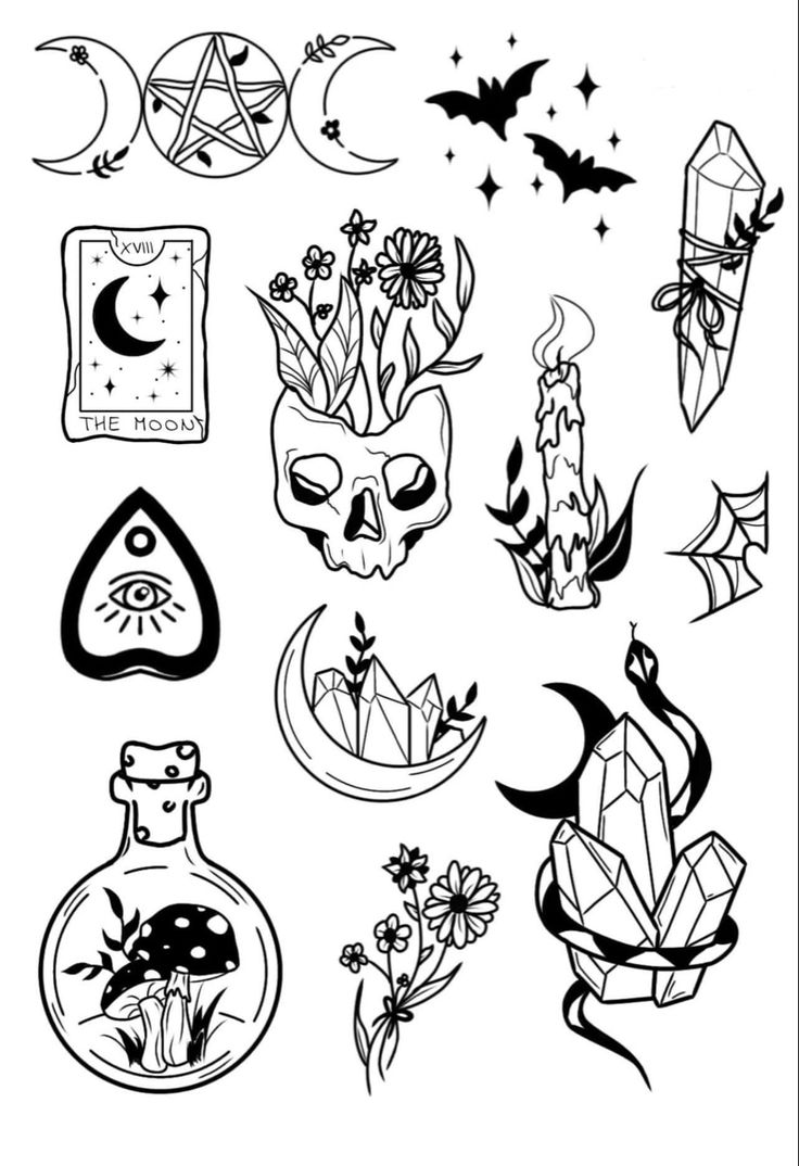 an image of tattoos with different designs on them