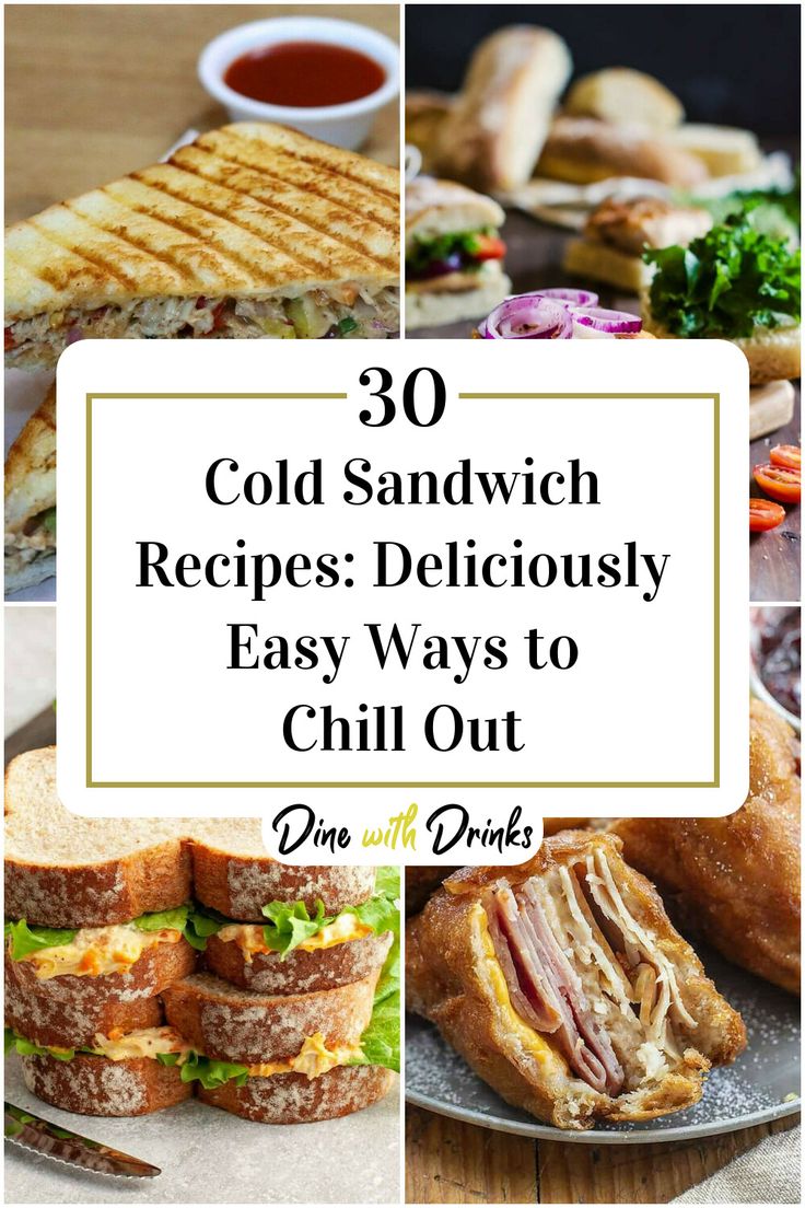 Collage of 4 cold sandwich recipes. Deli Sandwiches Recipes, Gourmet Sandwiches Recipes, Winter Sandwiches, Fall Sandwiches, Sandwiches For Dinner, Lunch Sandwich Recipes, Cold Cut Sandwich, Cold Sandwich Recipes, Sandwhich Recipes