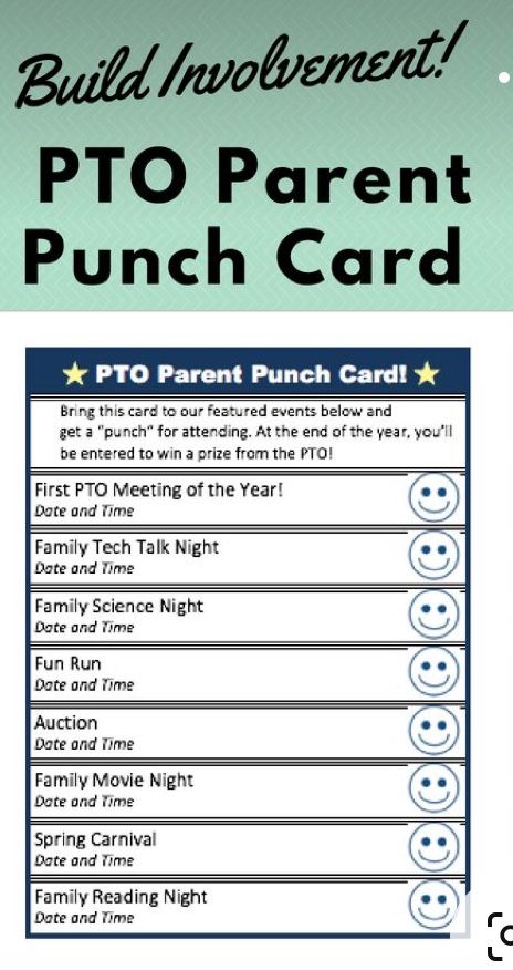 the parent punch card is being used to help parents with their child's needs