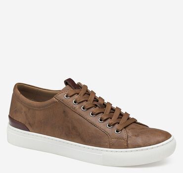 Banks Lace-to-Toe Johnston And Murphy Shoes, Belt Style, Johnston Murphy, Loafer Sneakers, Brown Sneakers, Toe Shoes, 8 M, Leather Trim, Leather Sneakers