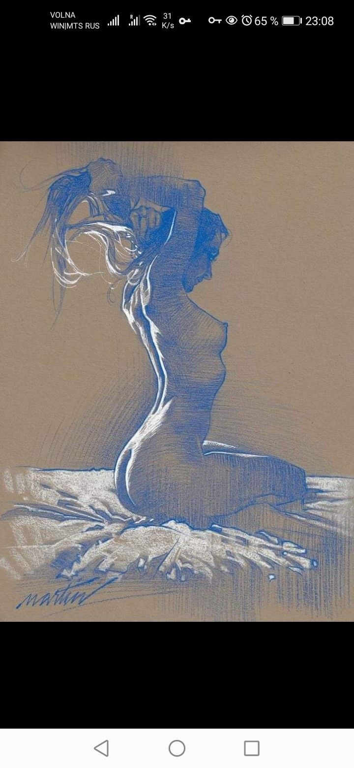 a drawing of a woman with her hair blowing in the wind