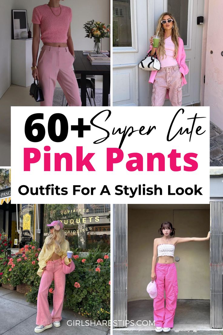 Check this post for the trendiest pink pants outfit ideas to copy direcly. From hot pink pants outfit ideas to pastel pink outfit ideas, from spring summer outfits to fall winter looks for the cold weather, we've got you covered! | Pink pants outfit | how to style pink pants | hot pink pants outfit | pink pants outfit work | pink wide leg pants outfit | light pink pants outfit | pink pants outfit street style | bright pink pants outfit | pastel pink pants outfit | dusty pink pants outfit Pink Work Trousers Outfit, Pink Khaki Pants Outfit, How To Style Pink Trousers Women, How To Style Pink Wide Leg Pants, Work Outfits Women Pink Pants, Pink Pant Suit Outfit, Pink Slacks Outfit Casual, What To Wear With Pink Cargo Pants, Light Pink Slacks Outfit