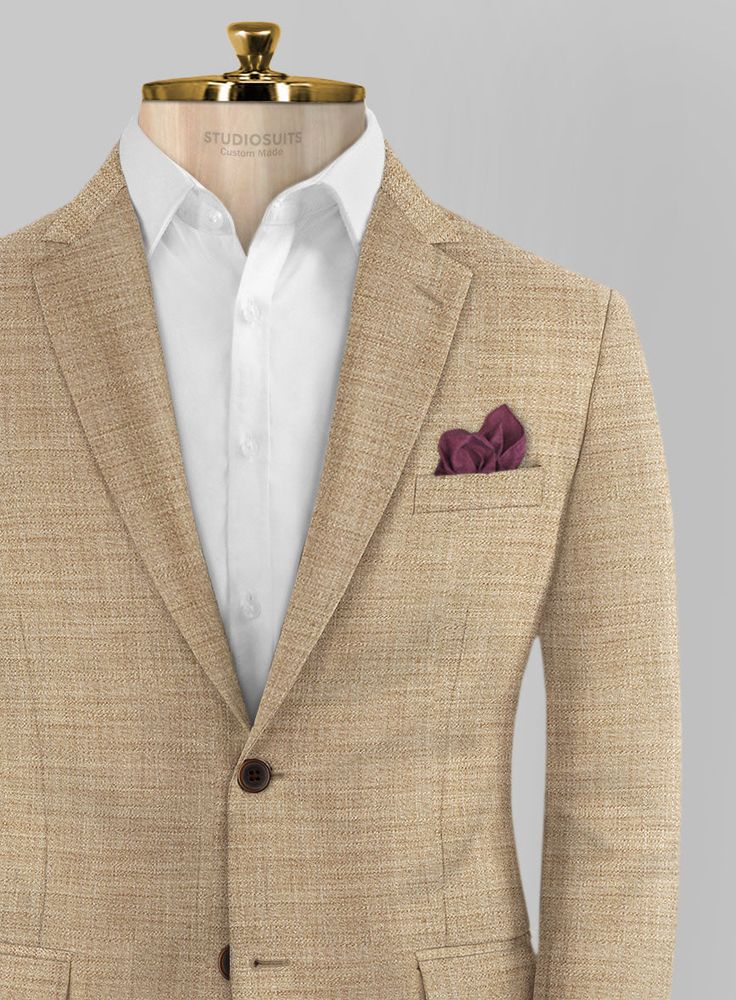 Include a dominating aspect in your attire with our Bamboo Wool Buffed Beige, allowing you to embellish your great public image. Our premium jacket has a fantastic and luxurious look with a blend of bamboo wool, linen, and silk that feels incredibly lightweight on your skin. Furthermore, the beige hue will make your image grow over with high honors. So seize this high-end couture that will make you a must-follow trend and the potential to be a timeless inspiration.   Look Includes  Bamboo Wool B Beige Long Sleeve Tweed Jacket For Semi-formal Occasions, Fitted Beige Tweed Jacket With Long Sleeves, Luxury Linen Tweed Jacket For Business Casual, Silk Long Sleeve Business Casual Outerwear, Silk Long Sleeve Outerwear For Business Casual, Fitted Silk Blazer With Pockets, Elegant Brown Cotton Outerwear, Designer Single-breasted Beige Blazer, Fitted Silk Outerwear With Pockets