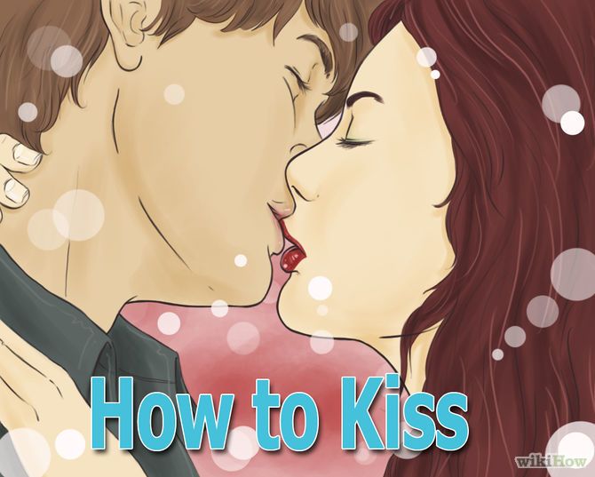 a couple kissing each other with the words how to kiss