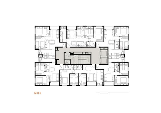 the floor plan for an office building with multiple rooms and two floors, including one bedroom