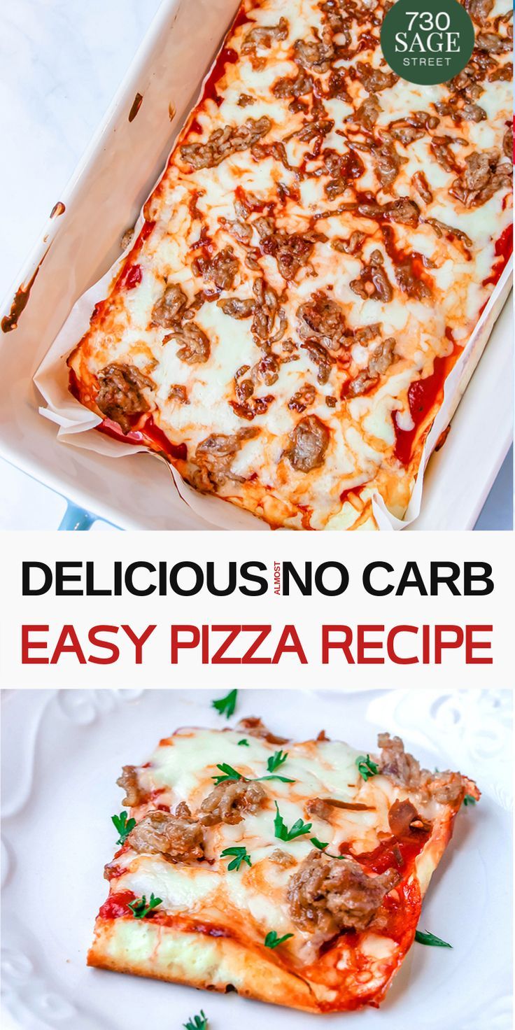 delicious no carb easy pizza recipe with cheese and meat