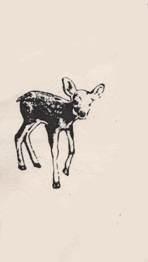 a black and white drawing of a deer