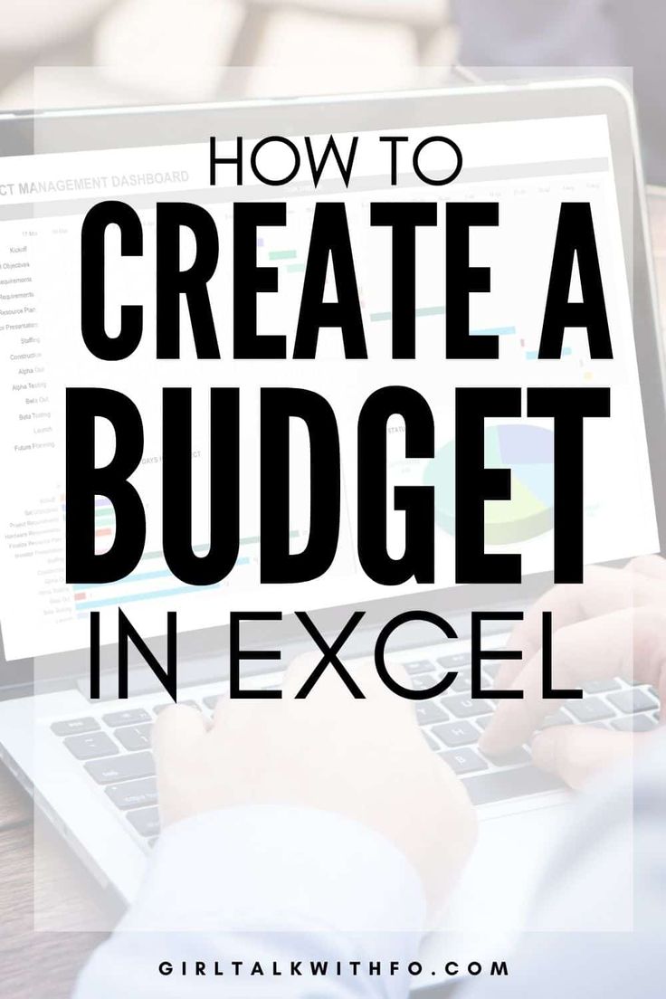 a person typing on a laptop with the words how to create a budget in excel