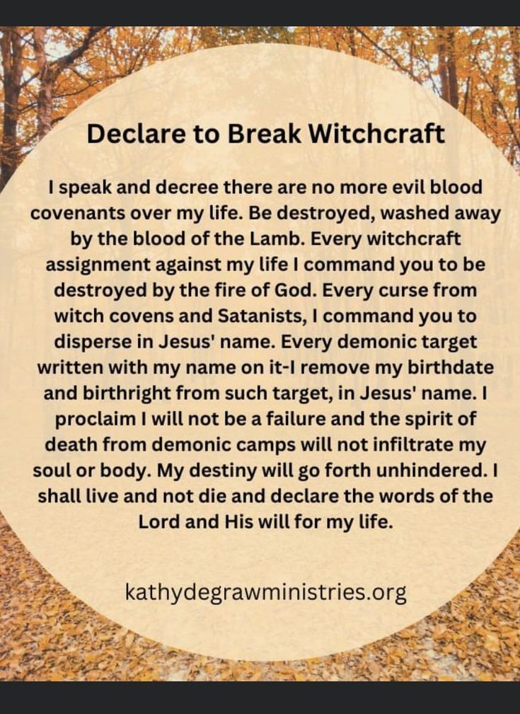 a poem written in the middle of a circle with trees and leaves around it that reads, deare to break witchcraft i speak and dance there are no more evil