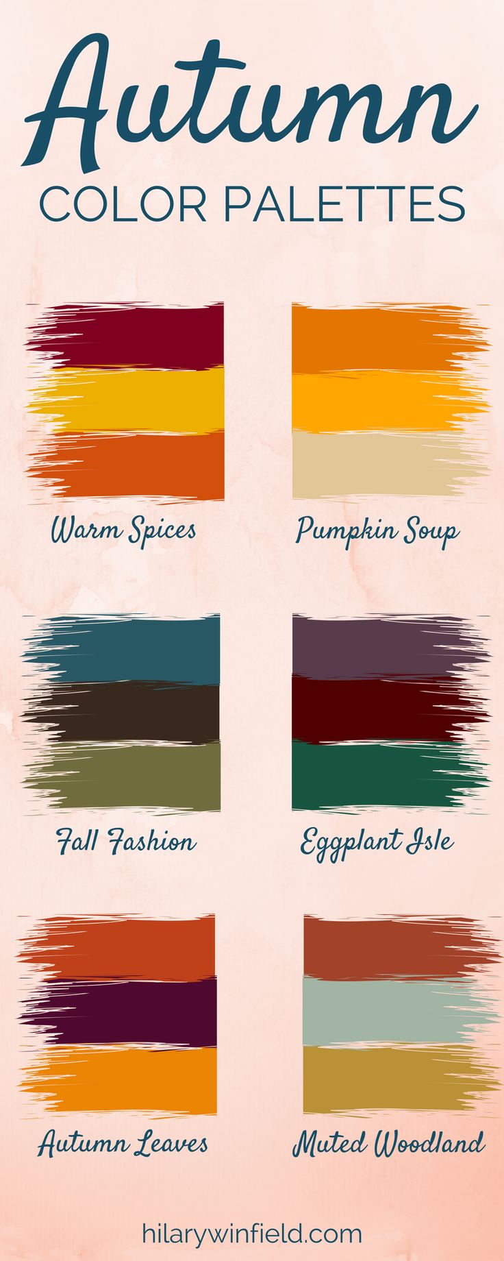 an autumn color palette with different colors