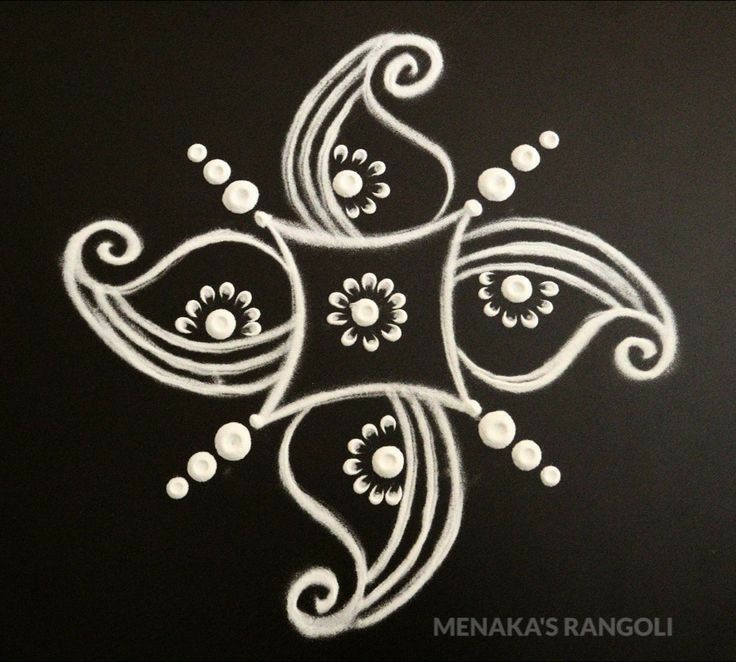 a black background with white designs and dots on the bottom half of it, which is drawn in chalk