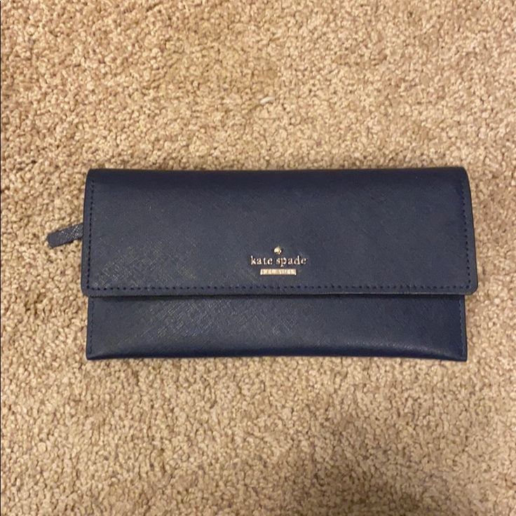 Nwt Kate Spade Wallet Navy Blue Smoke Free, No Scratches Or Wear Marks Kate Spade Blue Travel Wallet, Kate Spade Blue Wallet With Card Slots, Kate Spade Blue Rectangular Wallet, Bags Kate Spade, Kate Spade Wallet, Kate Spade Bags, Kate Spade Bag, Continental Wallet, Wallets