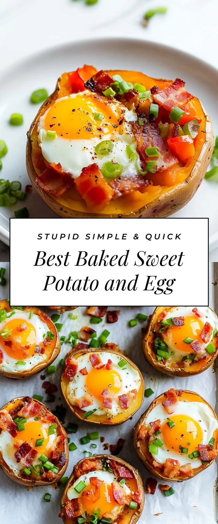 Image for Best Baked Sweet Potato and Egg Egg And Sweet Potato Casserole, Loaded Sweet Potato Recipes, Sweet Potatoes Breakfast, Easy Baked Sweet Potato, Loaded Sweet Potatoes, Best Baked Sweet Potato, Potato And Egg Breakfast, Eggs And Sweet Potato, Wholesome Breakfast