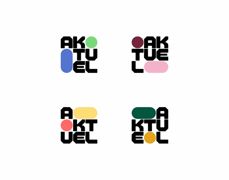 four different logos with the words aku to be