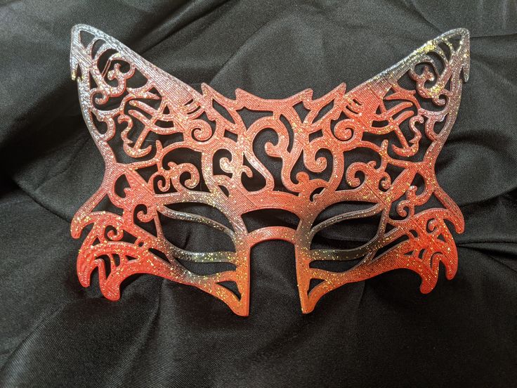 This hand-drawn designed 3d printed mask is great for Halloween, masquerade parties, renaissance fairs or just your own fun photoshoot! It's lightweight, comfortable and formed to the face. Just a touch of spirit gum keeps it in place (not included) or a ribbon tie (included.)  Available in matte, gloss, glitter, red & black, orange & black (pictured above), white & black (for an arctic fox look) or any combination of crazy colors you want. Handmade Masquerade Mask For Halloween Cosplay, Handmade Fantasy Masks For Masquerade, Handmade Halloween Festival Masquerade Mask, Handmade Fantasy Eye Mask, Handmade Fantasy Halloween Mask, Handmade Fantasy Masquerade Mask For Costume Party, Fantasy Eye Mask For Festivals, Fantasy Festival Eye Mask, Fantasy Style Festival Eye Mask