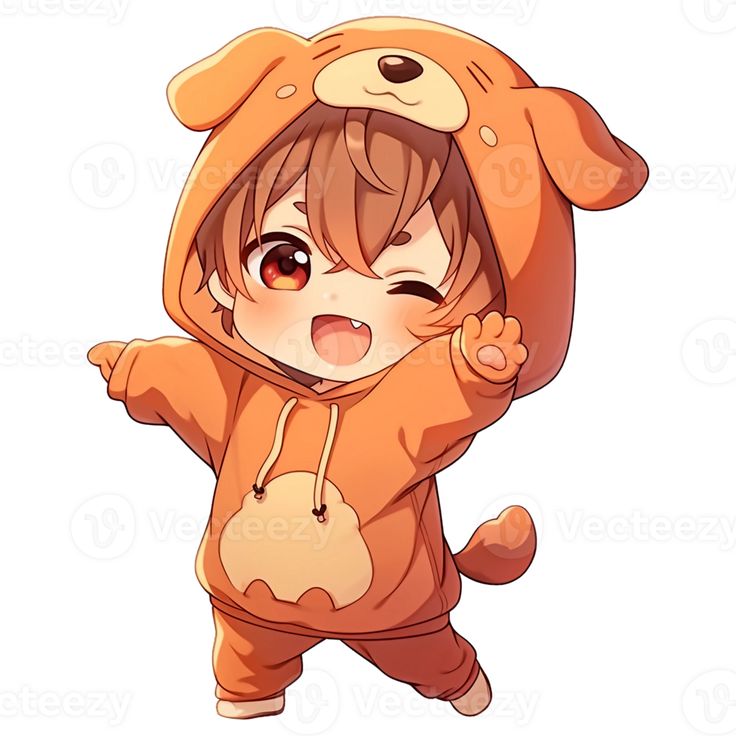 Cute Chibi Boy Wearing A Dog Hoodie AI Generative Character Form, Chibi Dog, Chibi Cartoon, Japan Candy, Chibi Boy, Chibi Characters, Boys Wear, Dog Hoodie, Cute Chibi