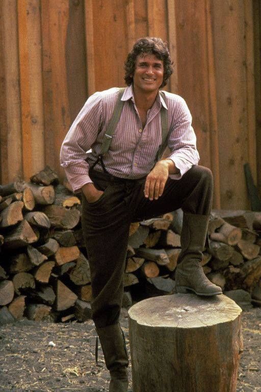 a man sitting on top of a tree stump with the caption charles ingalls