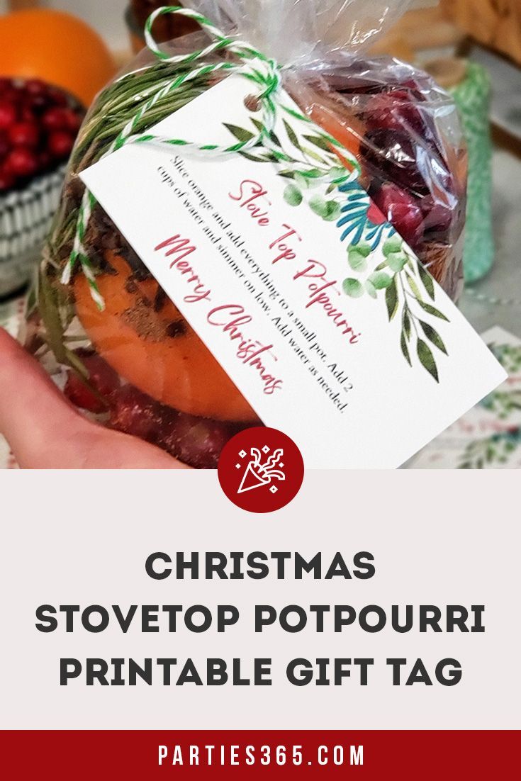 christmas stovetop potpourri printable gift tag