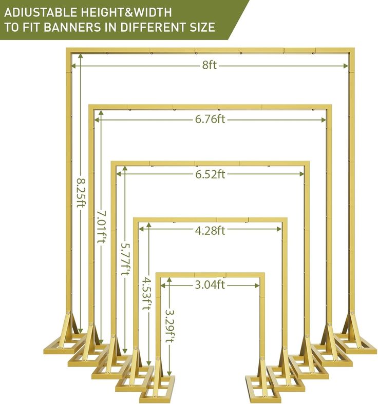 the measurements for different heights and widths of wooden posts, including one with four feet