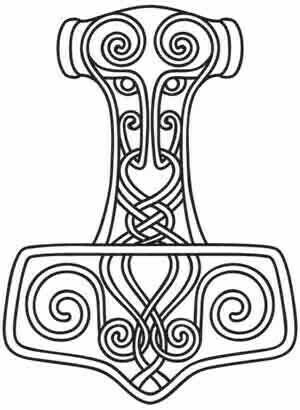 Viking Hammer Drawing, Thors Hammer Drawing, Viking Tattoo Meaning, Rune Vichinghe, Viking Embroidery, Arte Viking, Norse Design, Viking Pattern, Symbole Viking